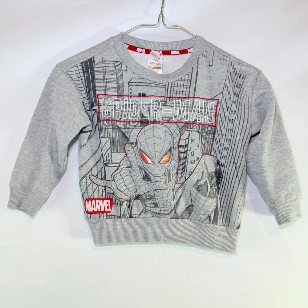 Marvel Spider-Man‎ Boys Gray Graphic Sweatshirt Fleece Pullover 4T RMSE428